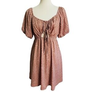 Baevely Animal Print Mini Dress Women Size M Terracotta New